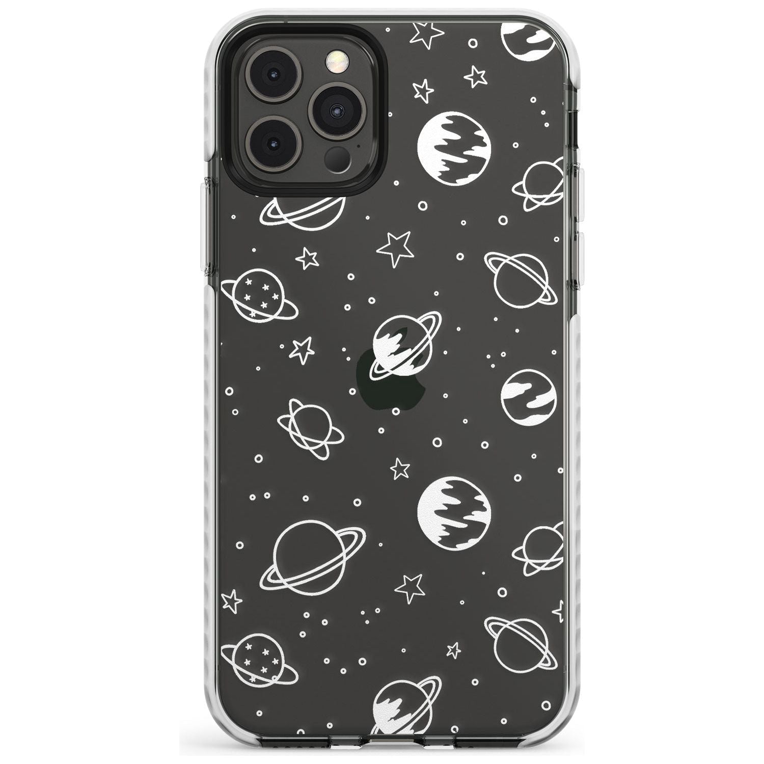 Outer Space Outlines: White on Clear Slim TPU Phone Case for iPhone 11 Pro Max