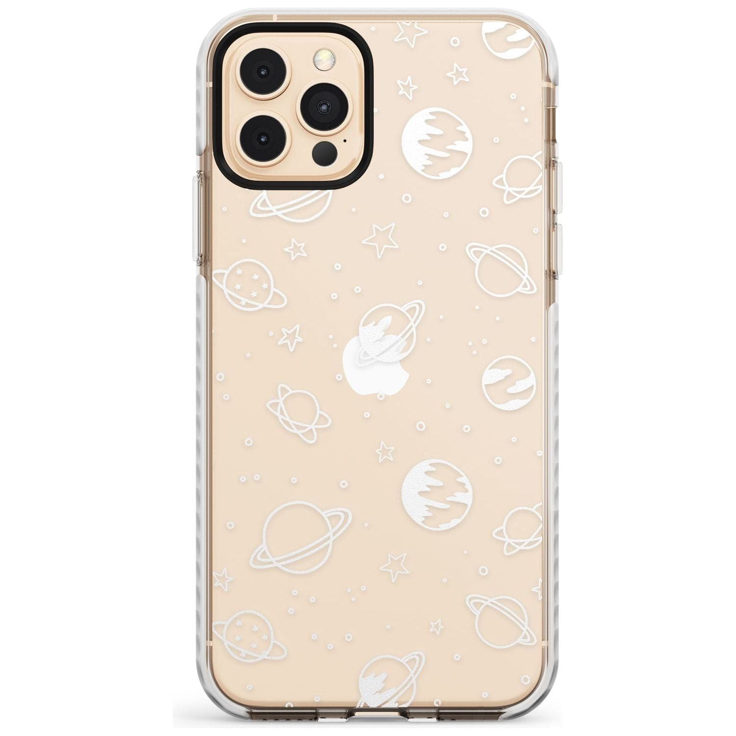 Outer Space Outlines: White on Clear Slim TPU Phone Case for iPhone 11 Pro Max