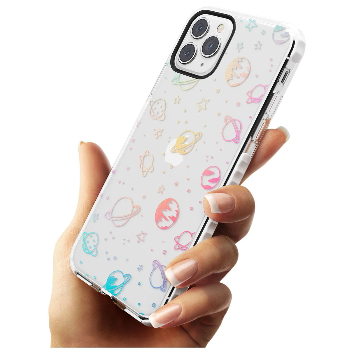 Outer Space Outlines: Pastels on Clear Slim TPU Phone Case for iPhone 11 Pro Max