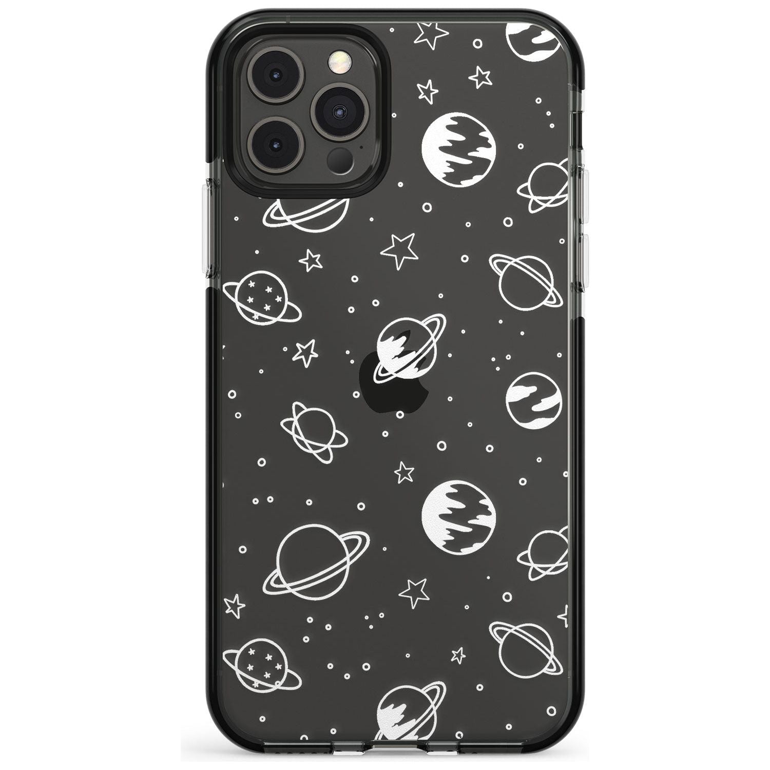 Outer Space Outlines: White on Clear Pink Fade Impact Phone Case for iPhone 11
