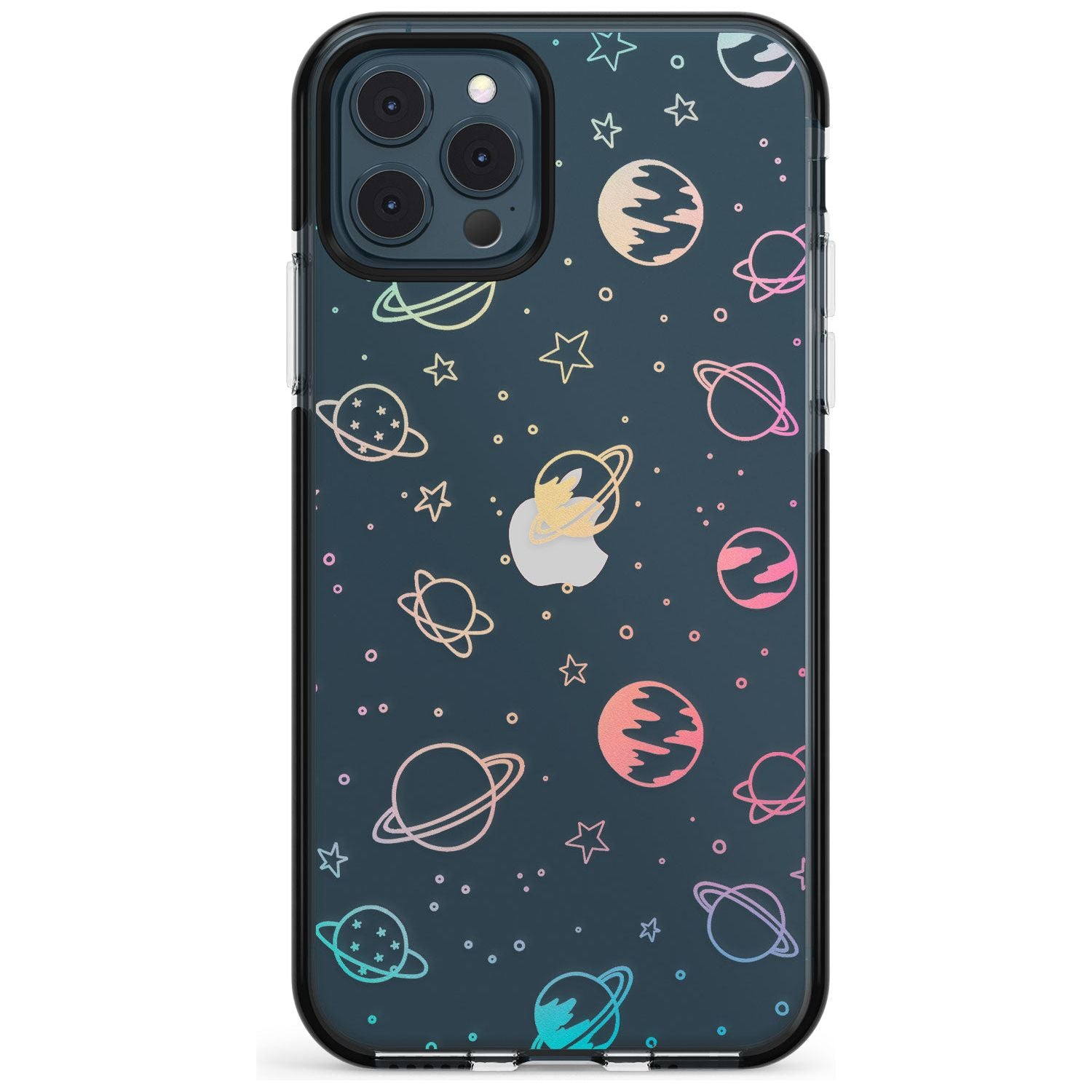 Outer Space Outlines: Pastels on Clear Pink Fade Impact Phone Case for iPhone 11