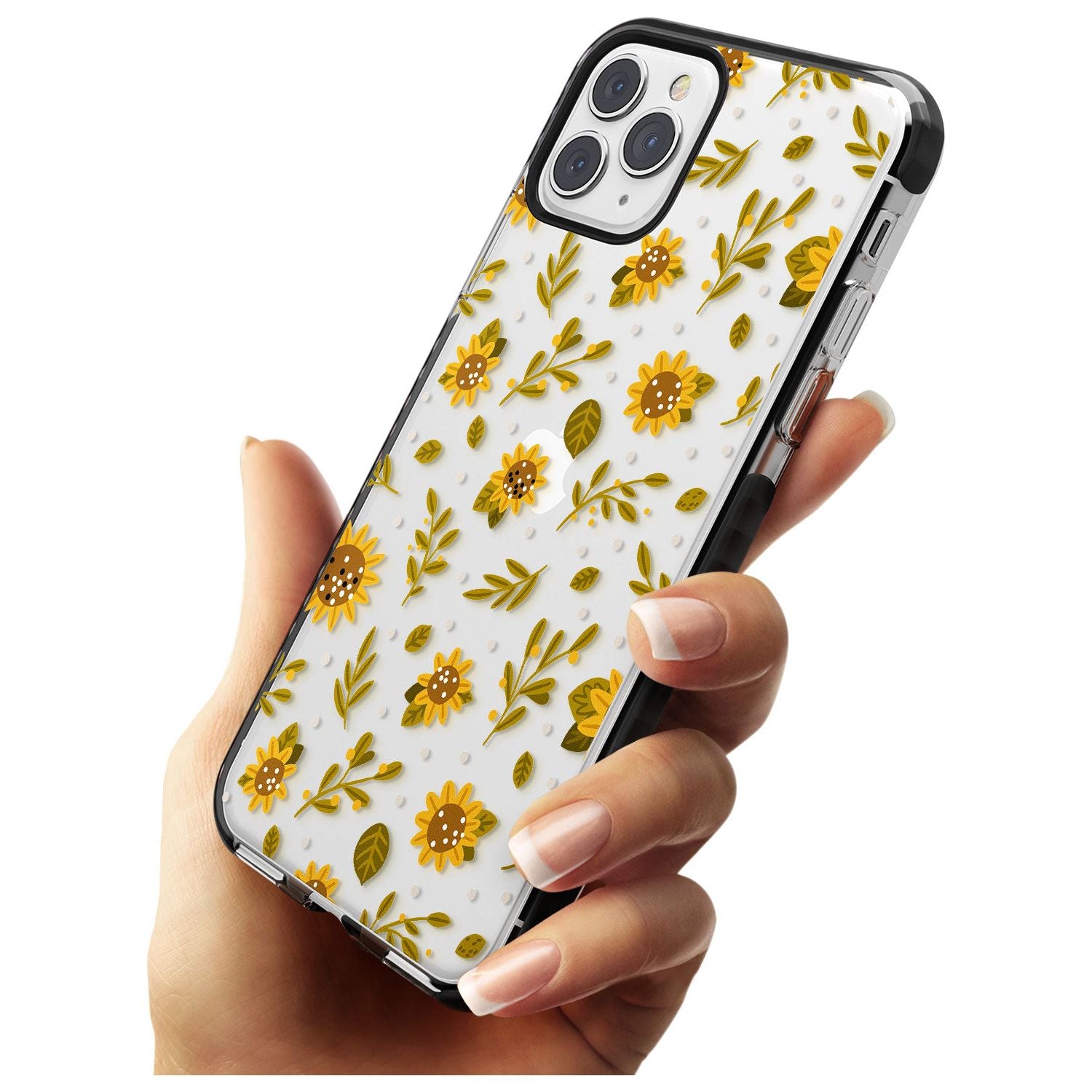 Sweet as Honey Patterns: Sunflowers (Clear) Black Impact Phone Case for iPhone 11 Pro Max