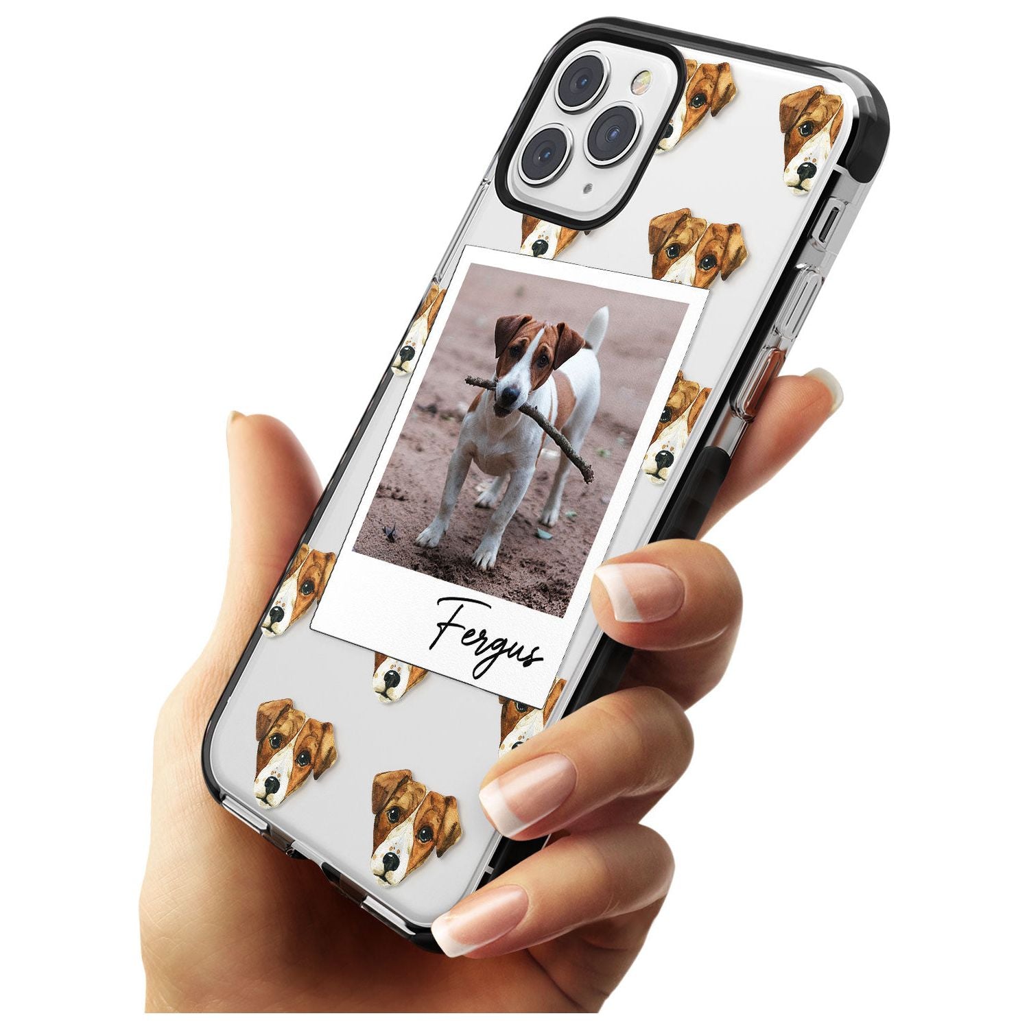 Jack Russell - Custom Dog Photo Pink Fade Impact Phone Case for iPhone 11