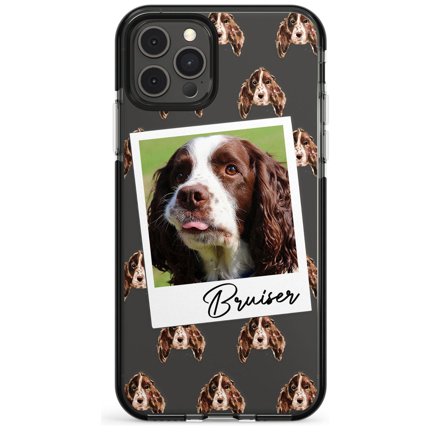 Springer Spaniel - Custom Dog Photo Pink Fade Impact Phone Case for iPhone 11