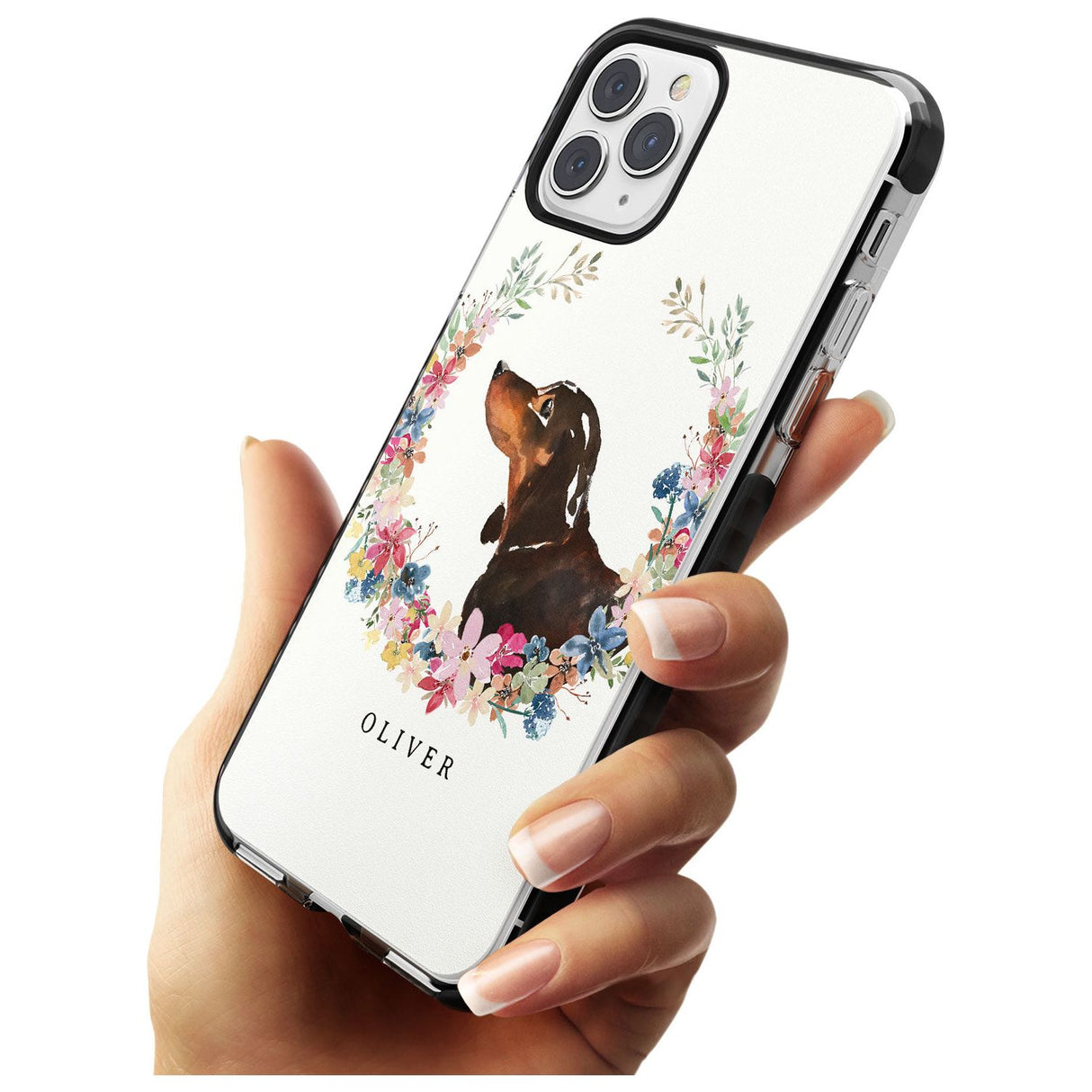 Black & Tan Dachshund - Watercolour Dog Portrait Black Impact Phone Case for iPhone 11 Pro Max