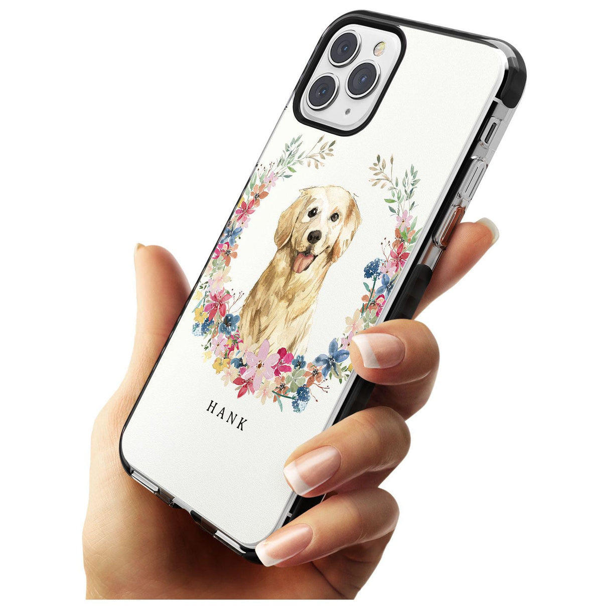 Golden Retriever - Watercolour Dog Portrait Black Impact Phone Case for iPhone 11 Pro Max