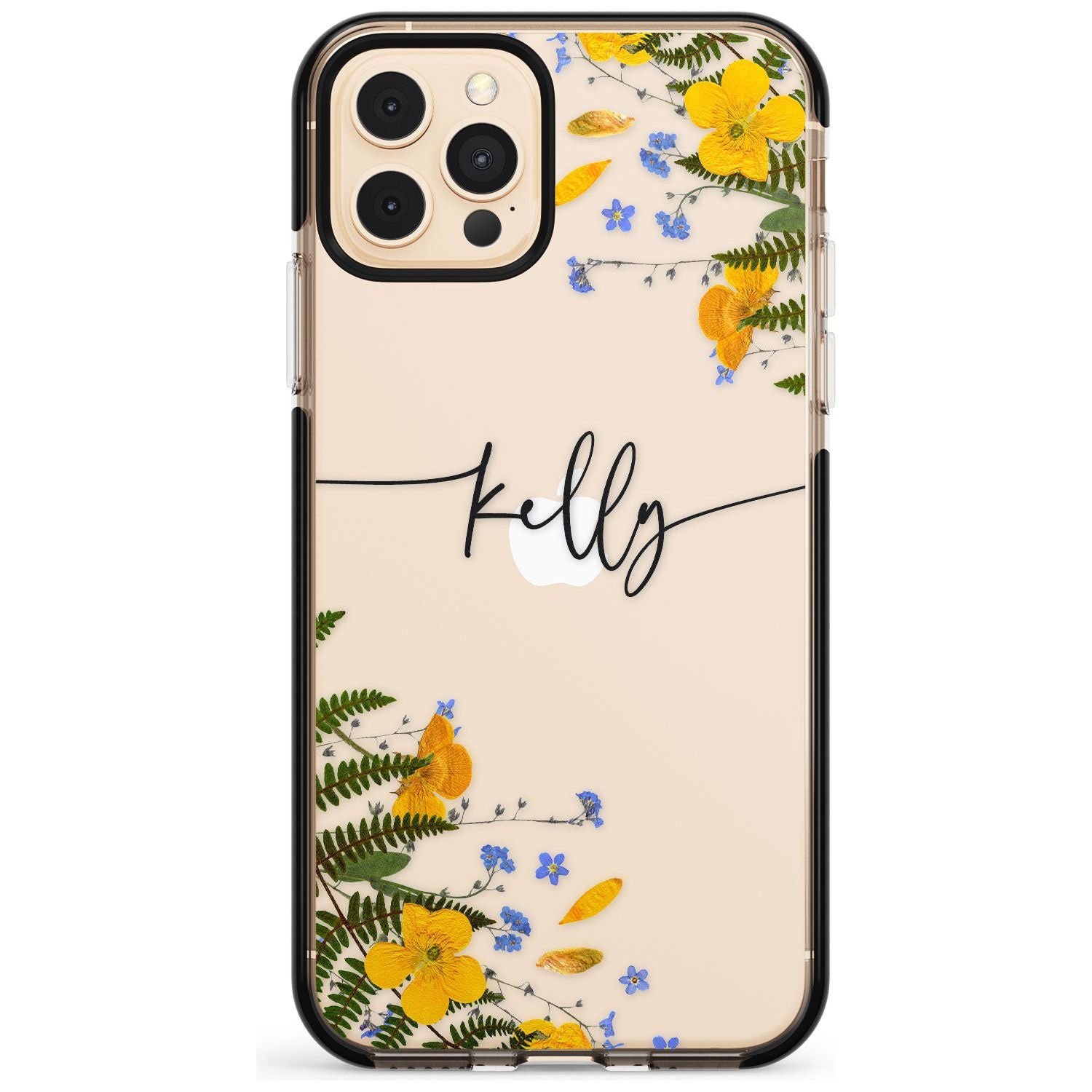 Custom Ferns & Flowers Pink Fade Impact Phone Case for iPhone 11