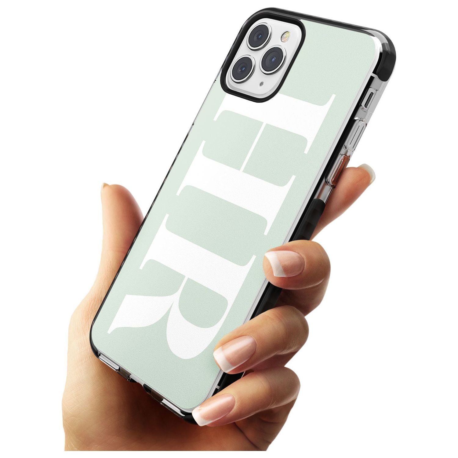 White & Seafoam Green Personalised iPhone Case   Custom Phone Case - Case Warehouse