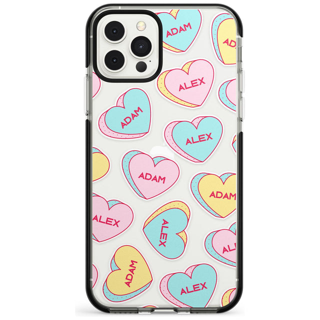 Custom Text Love Hearts Pink Fade Impact Phone Case for iPhone 11
