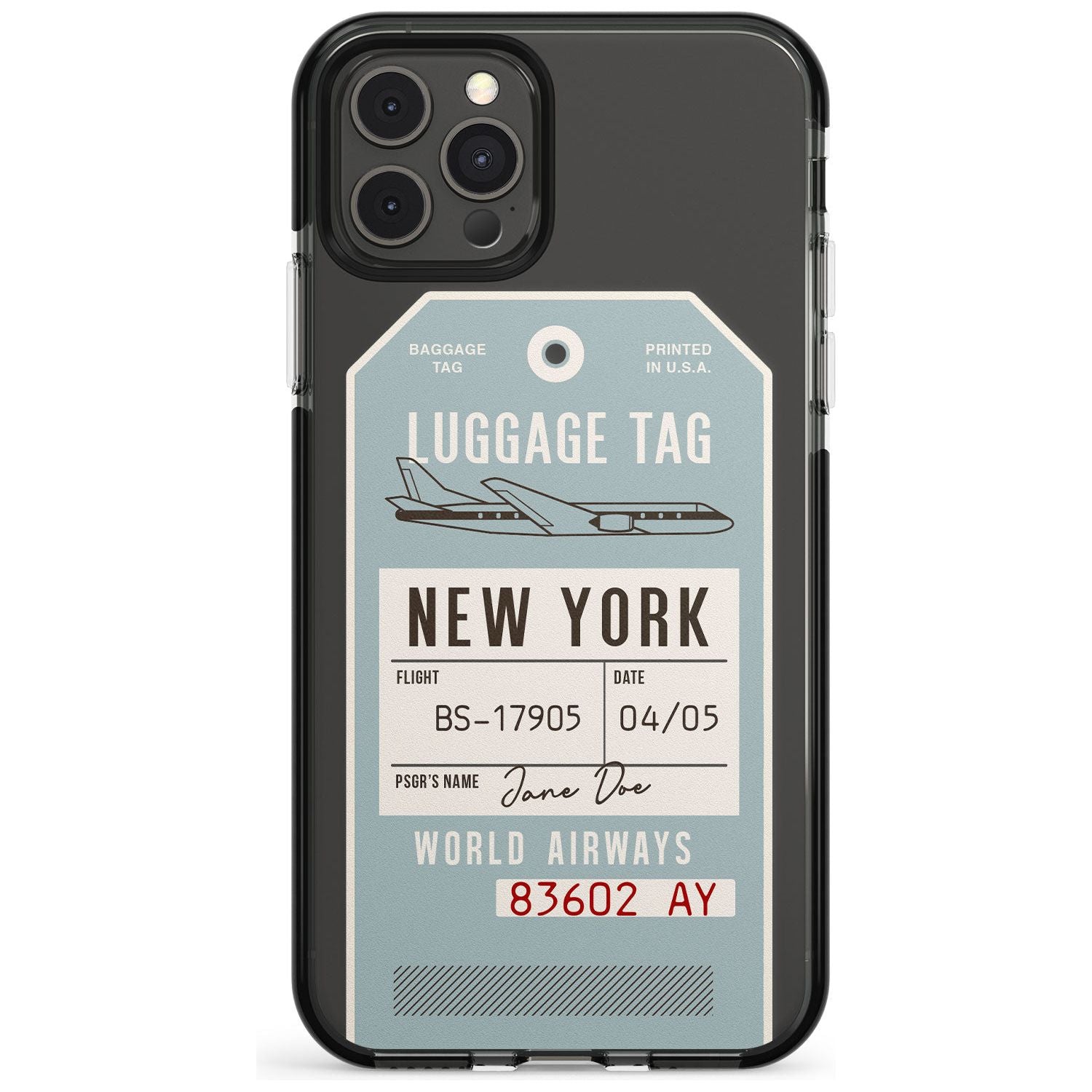 Custom Vintage USA Luggage Tag Pink Fade Impact Phone Case for iPhone 11
