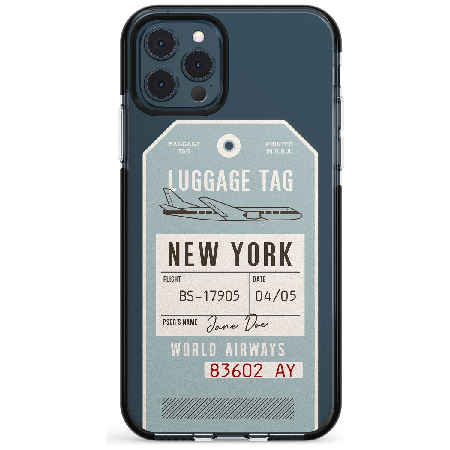 Custom Vintage USA Luggage Tag Pink Fade Impact Phone Case for iPhone 11