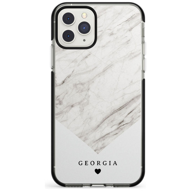 White Marble iPhone Case  Black Impact Custom Phone Case - Case Warehouse