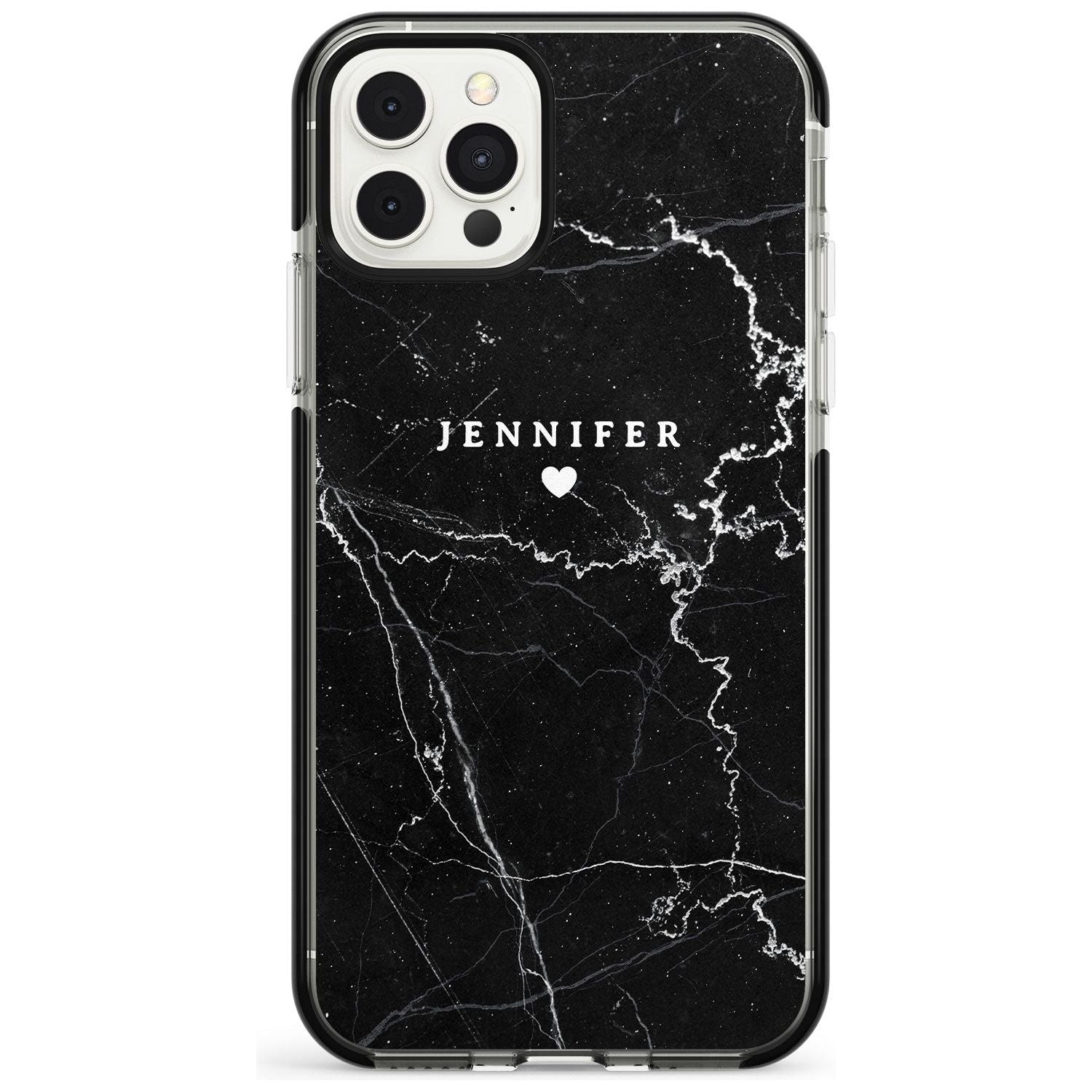 Personalised Black Marble Pink Fade Impact Phone Case for iPhone 11