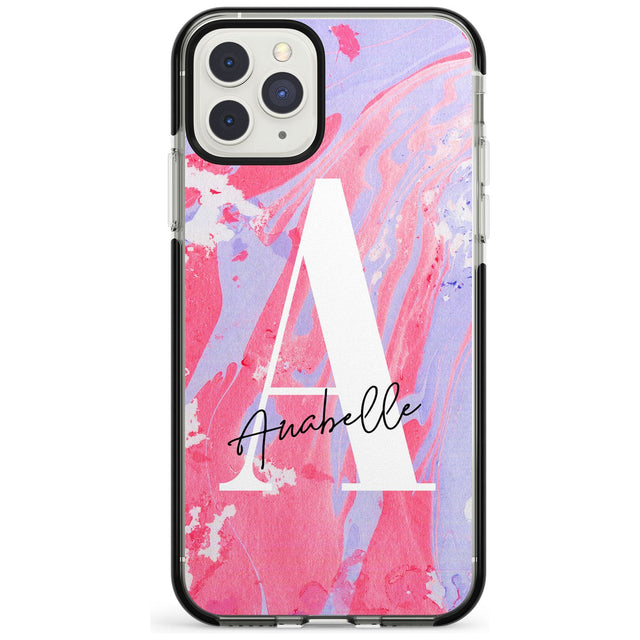 Pink & Purple - Custom Marble iPhone Case  Black Impact Custom Phone Case - Case Warehouse