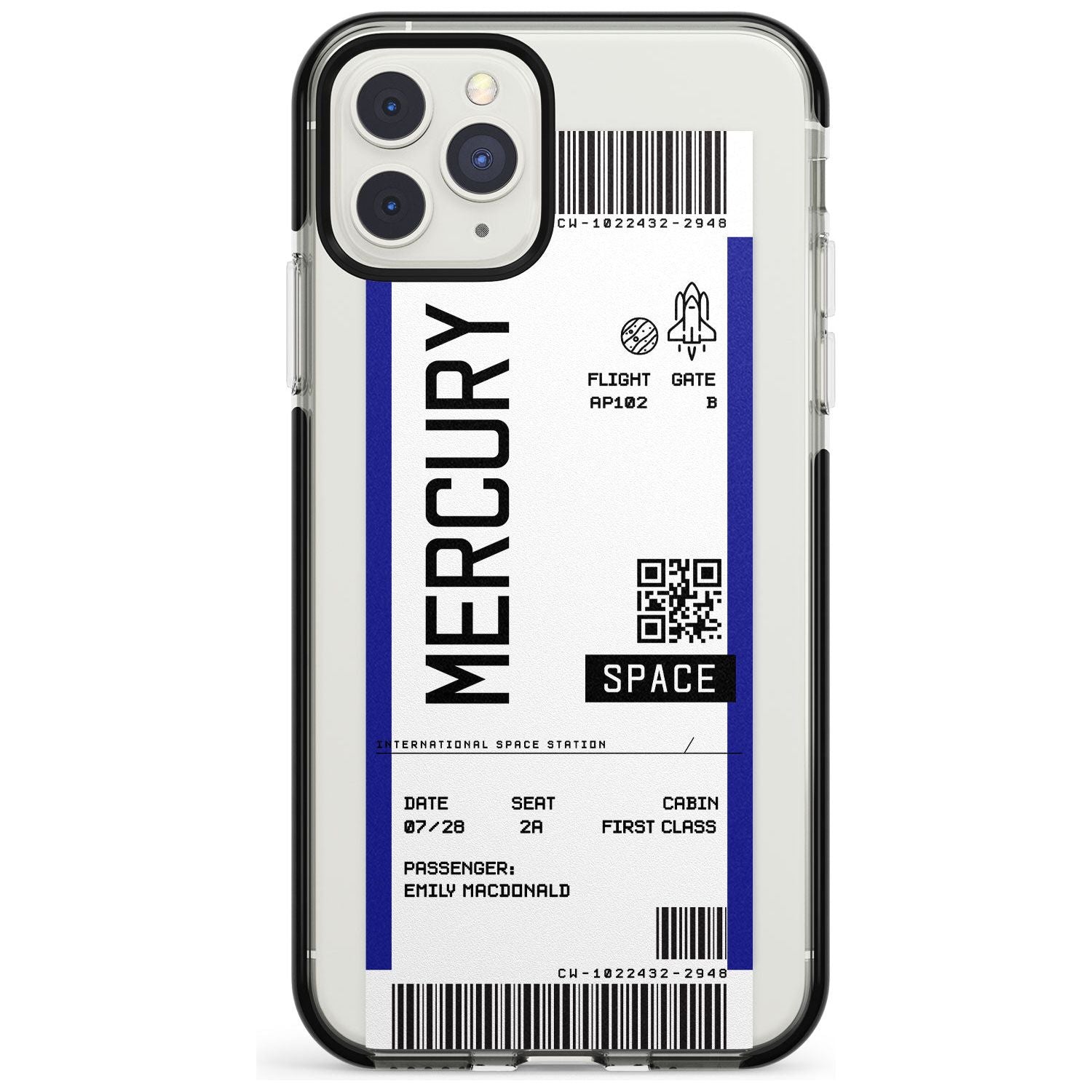Mercury Custom Space Travel Ticket iPhone Case  Black Impact Custom Phone Case - Case Warehouse