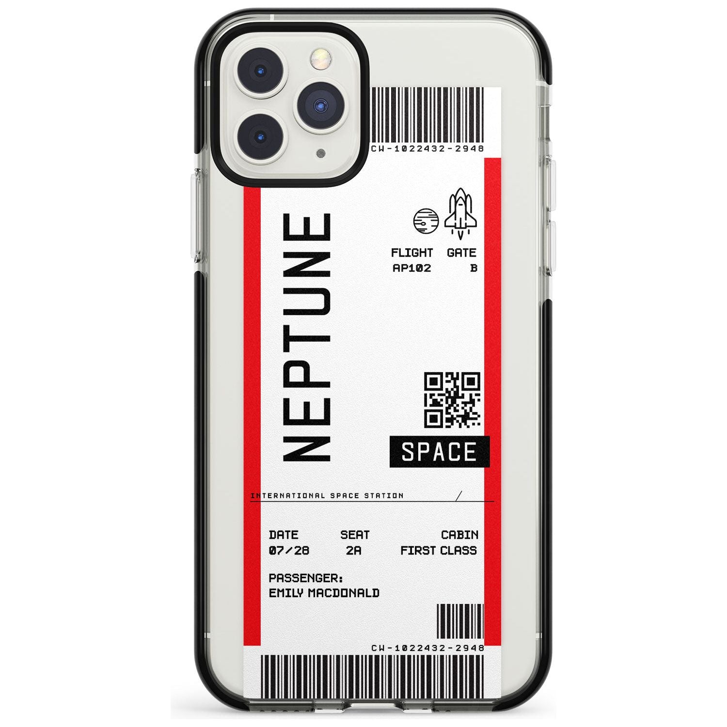 Neptune Space Travel Ticket iPhone Case  Black Impact Custom Phone Case - Case Warehouse