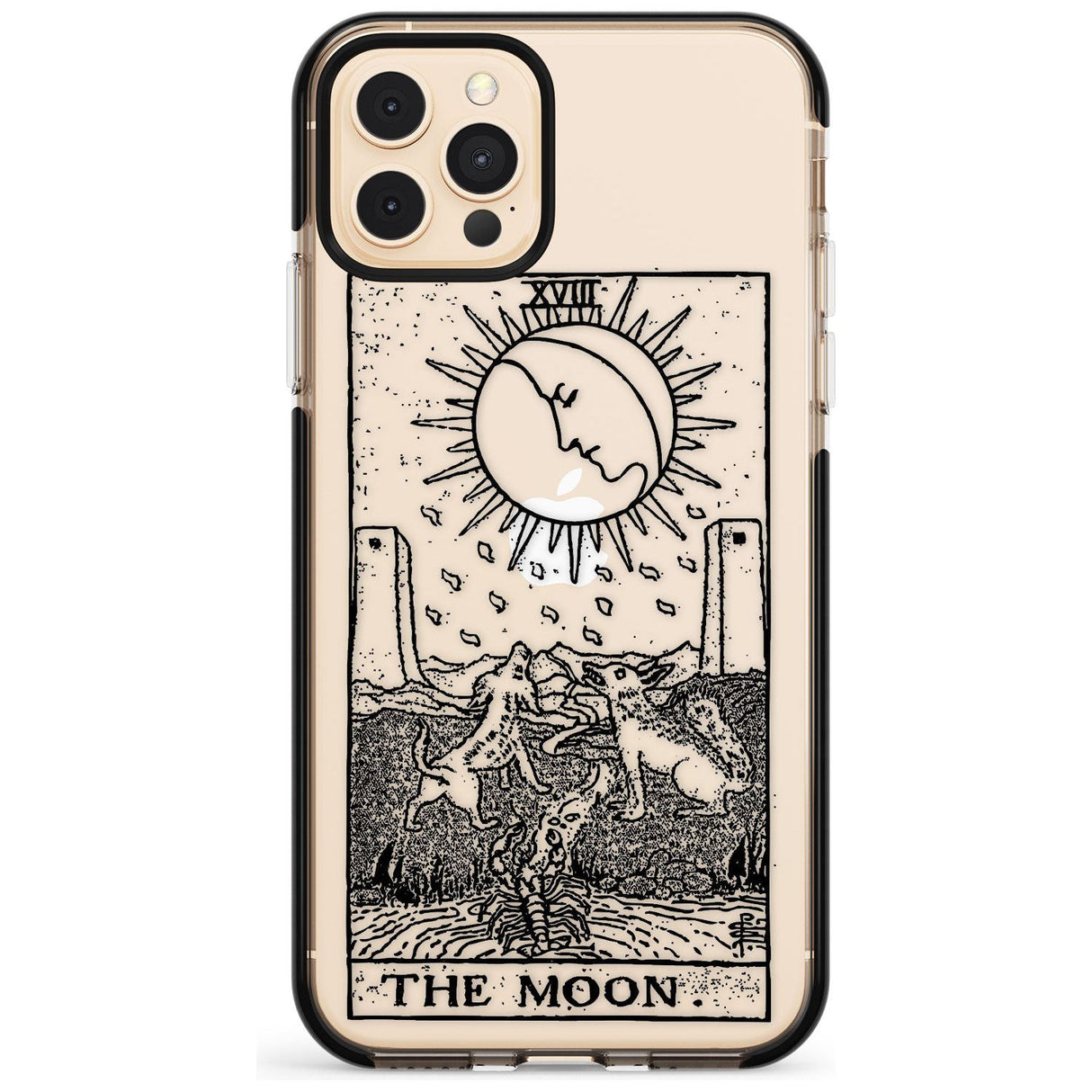 The Moon Tarot Card - Transparent Pink Fade Impact Phone Case for iPhone 11
