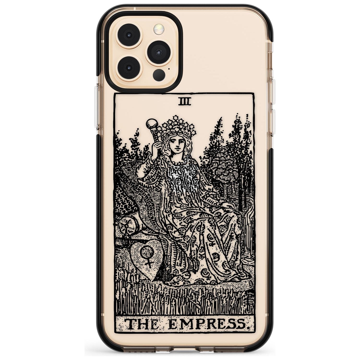 The Empress Tarot Card - Transparent Pink Fade Impact Phone Case for iPhone 11