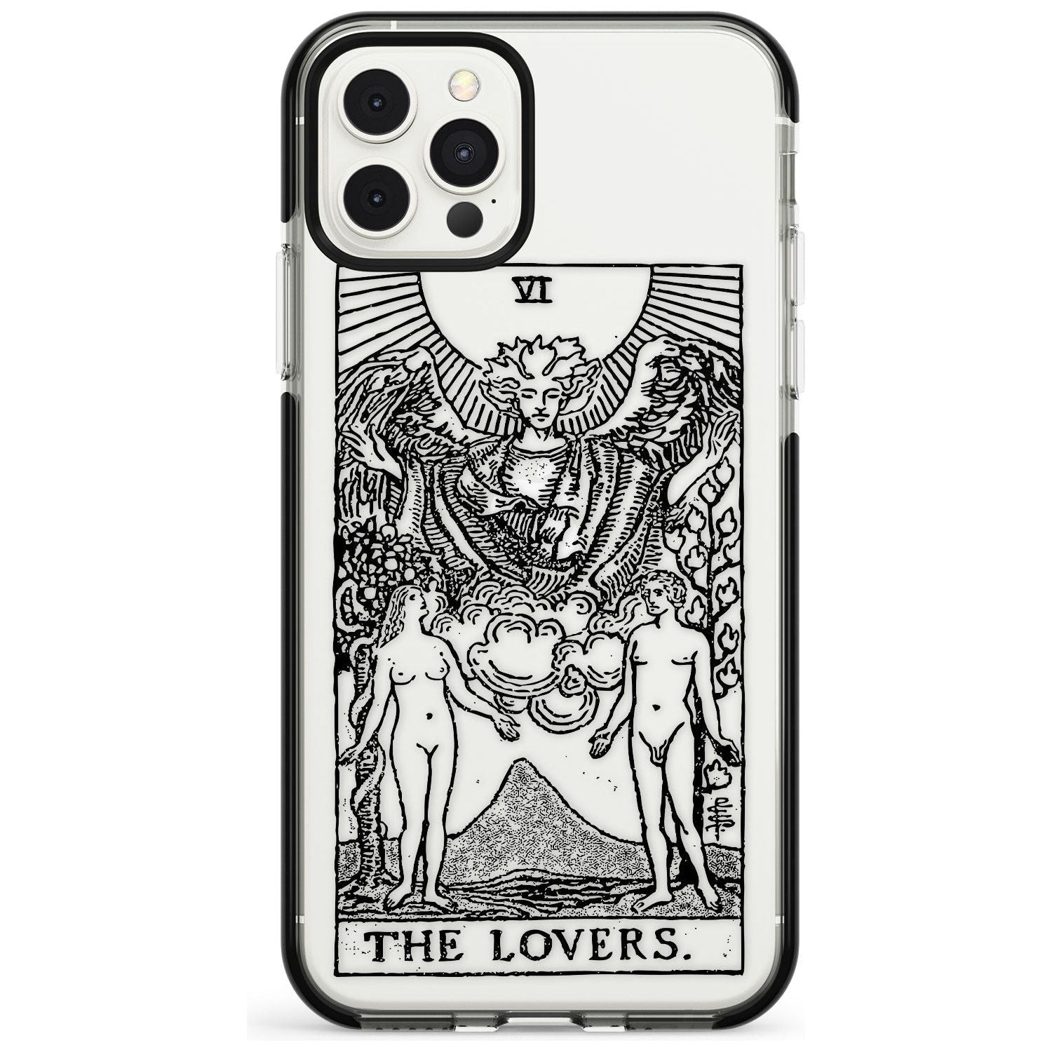 The Lovers Tarot Card - Transparent Pink Fade Impact Phone Case for iPhone 11