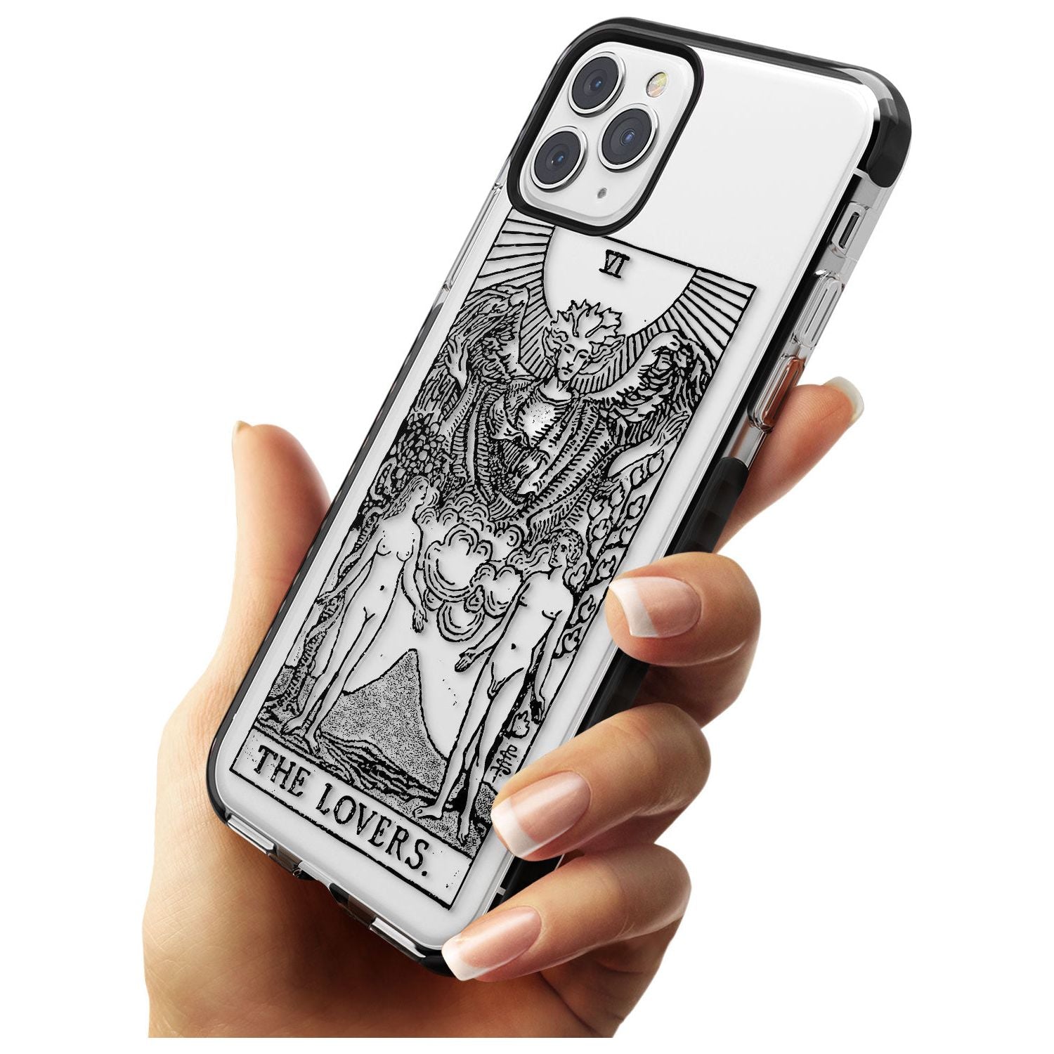The Lovers Tarot Card - Transparent Pink Fade Impact Phone Case for iPhone 11