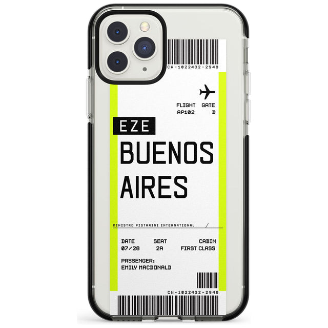 Buenos Aires Boarding Pass iPhone Case  Black Impact Custom Phone Case - Case Warehouse