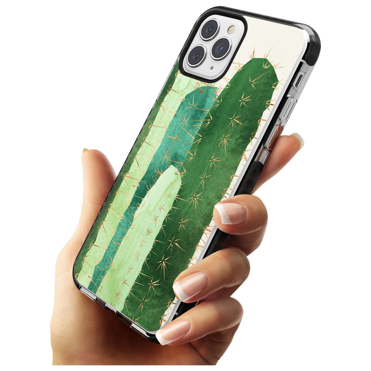 Large Cacti Mix Design Black Impact Phone Case for iPhone 11 Pro Max