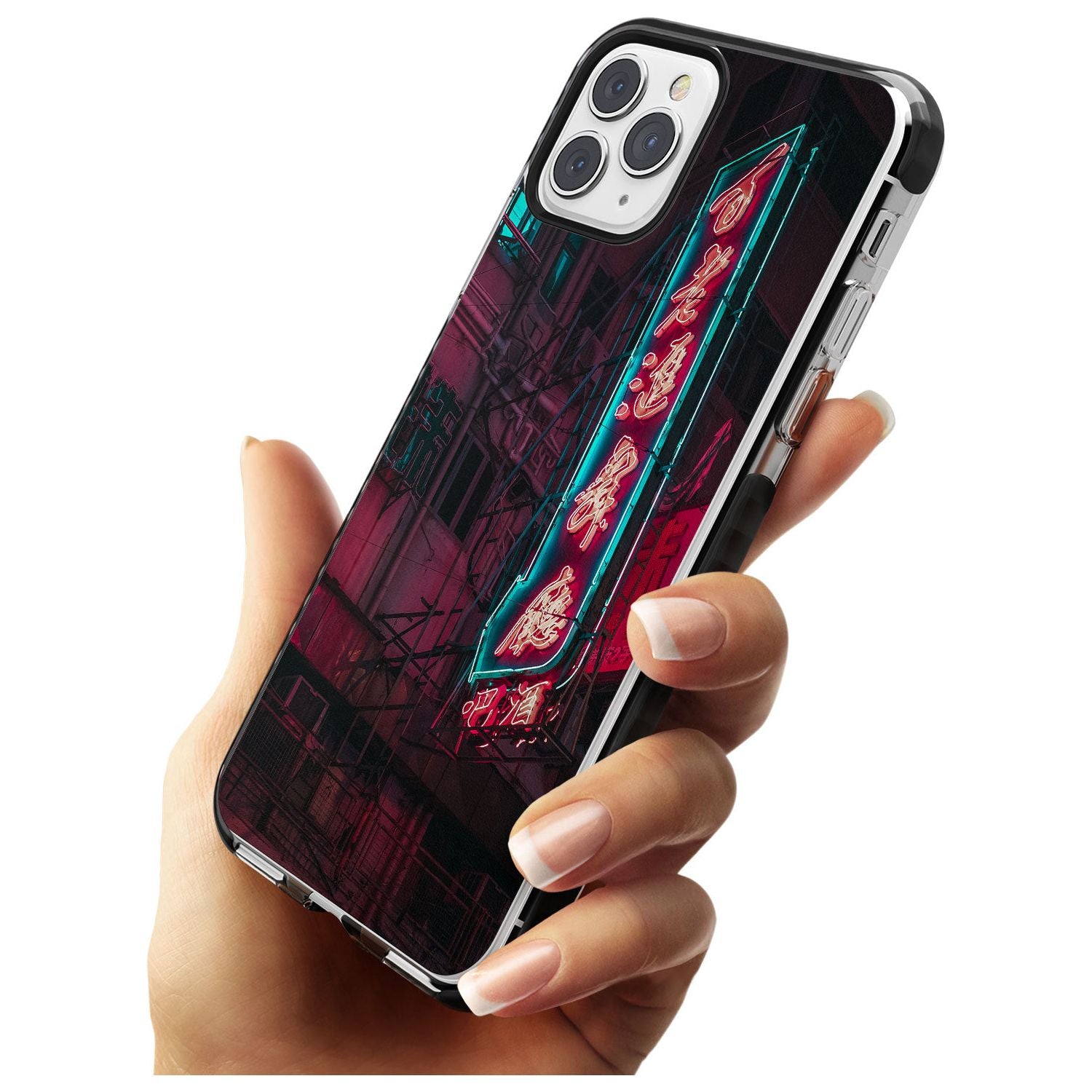 Large Kanji Sign - Neon Cities Photographs Black Impact Phone Case for iPhone 11 Pro Max