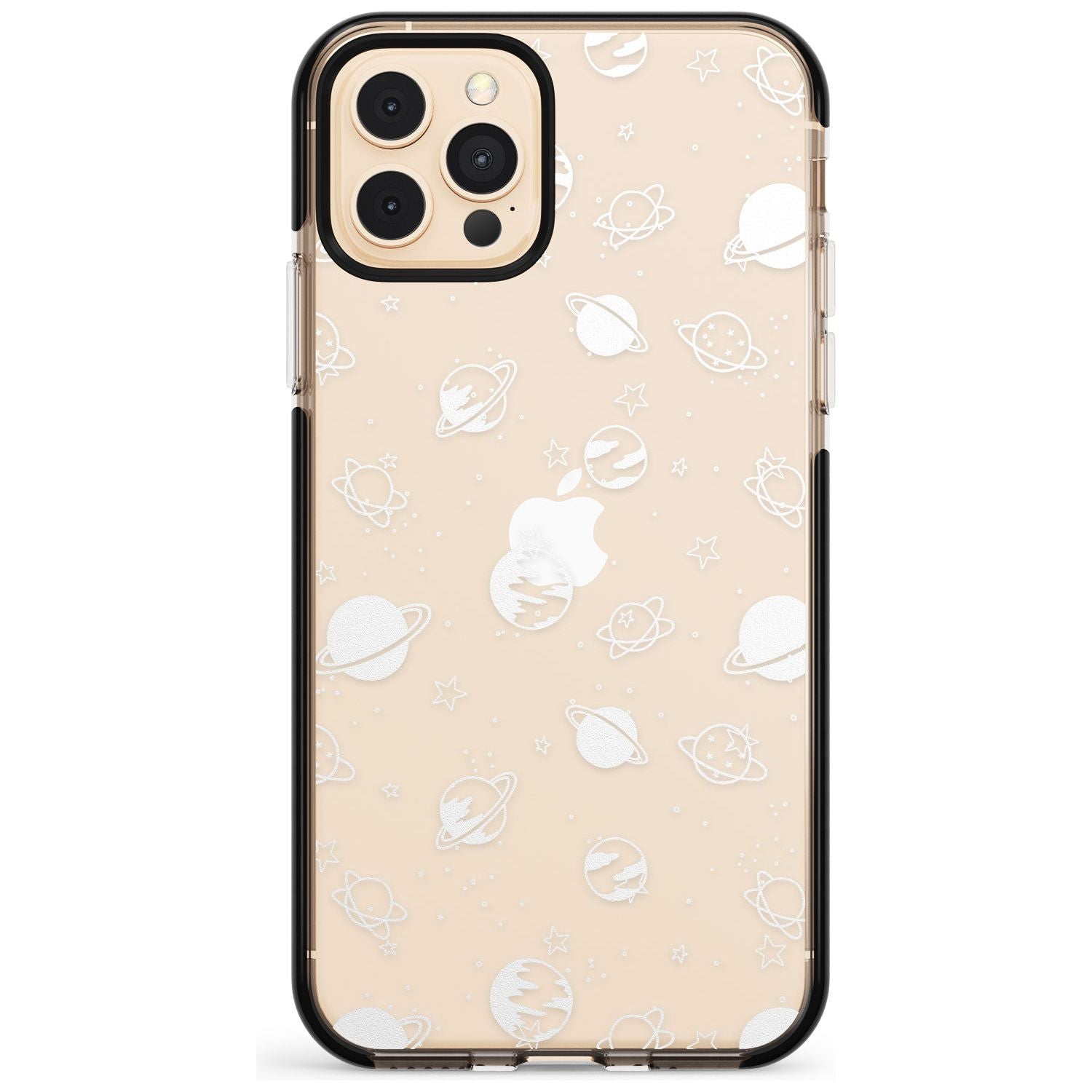 White Planets on Clear Pink Fade Impact Phone Case for iPhone 11