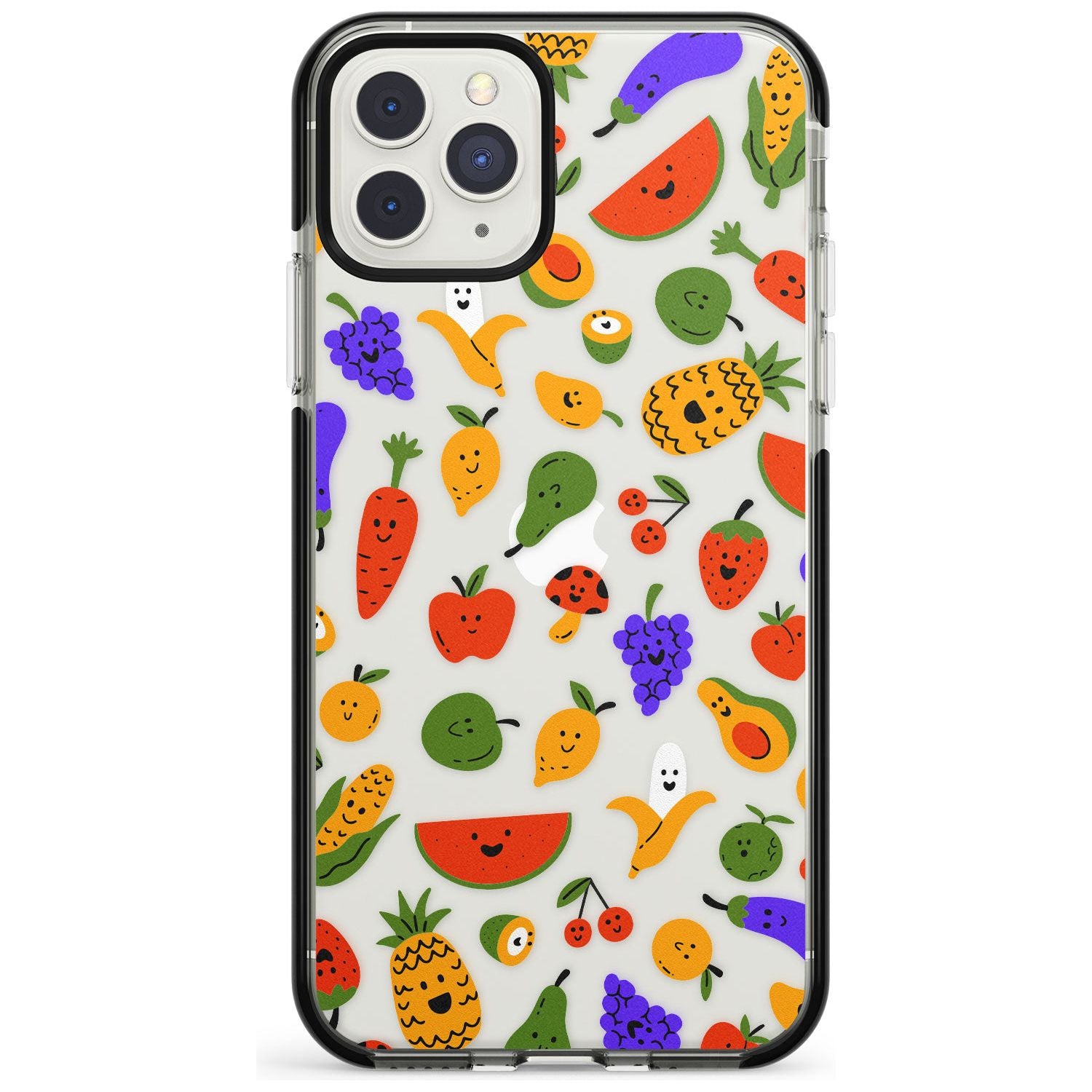 Mixed Kawaii Food Icons - Clear iPhone Case Black Impact Phone Case Warehouse 11 Pro Max