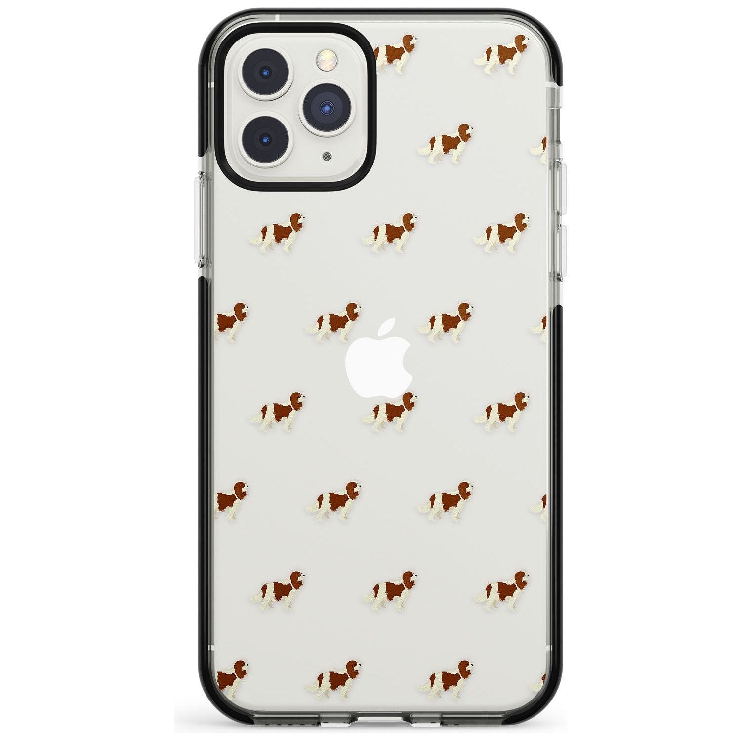Cavalier King Charles Spaniel Pattern Clear Black Impact Phone Case for iPhone 11 Pro Max