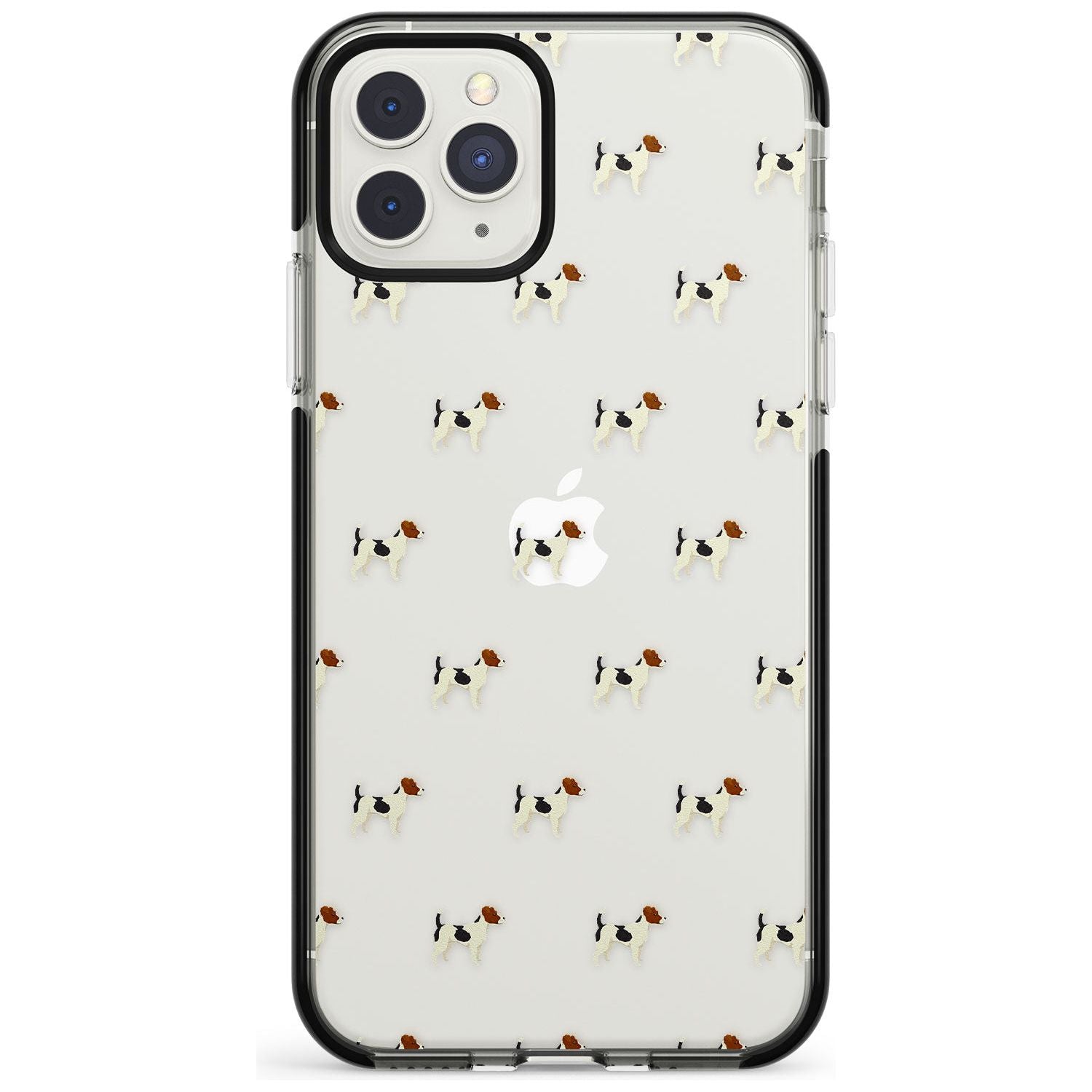 Jack Russell Terrier Dog Pattern Clear Black Impact Phone Case for iPhone 11 Pro Max