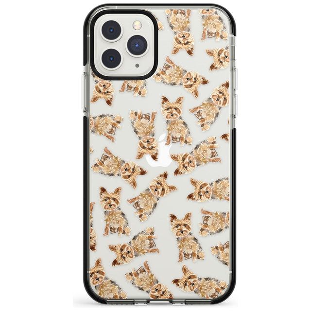 Yorkshire Terrier Watercolour Dog Pattern Black Impact Phone Case for iPhone 11 Pro Max