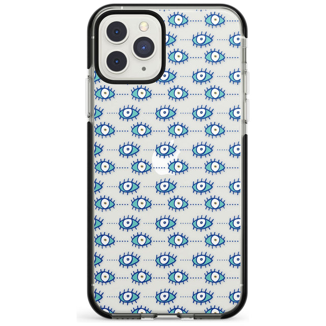 Crazy Eyes (Clear) Psychedelic Eyes Pattern Black Impact Phone Case for iPhone 11 Pro Max