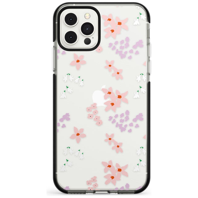 Pink & Purple Flower Mix: Clear Pink Fade Impact Phone Case for iPhone 11