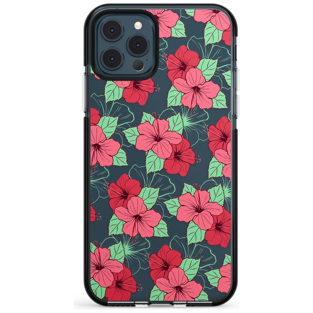 Pink Peony Black Impact Phone Case for iPhone 11