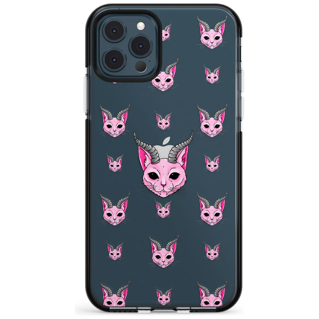 Demon Cat Pattern Black Impact Phone Case for iPhone 11