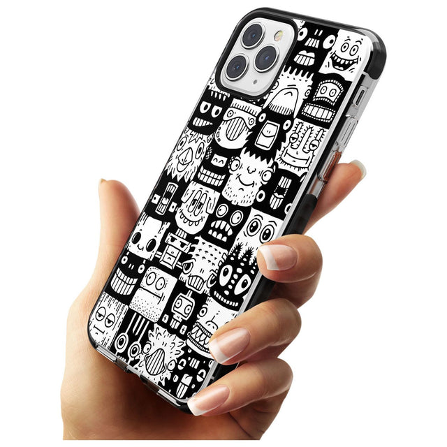 Checkerboard Heads Black Impact Phone Case for iPhone 11