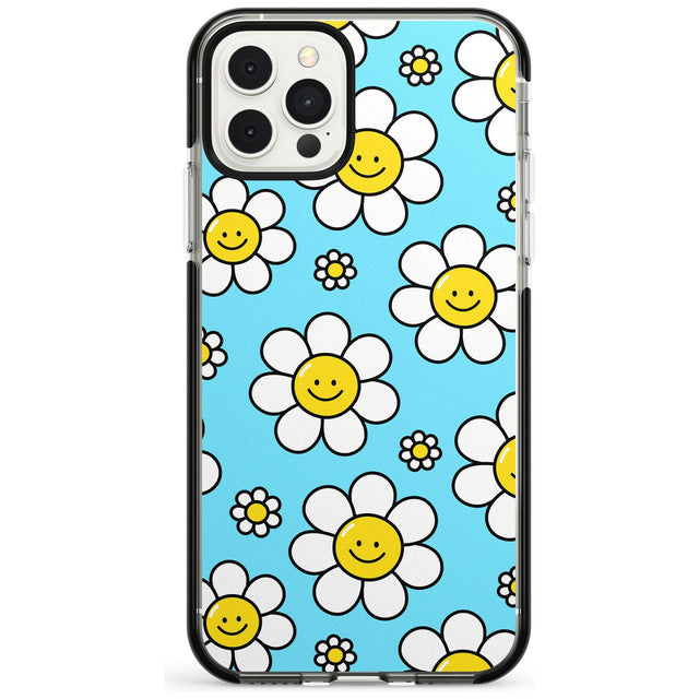 Daisy Faces Kawaii Pattern Black Impact Phone Case for iPhone 11