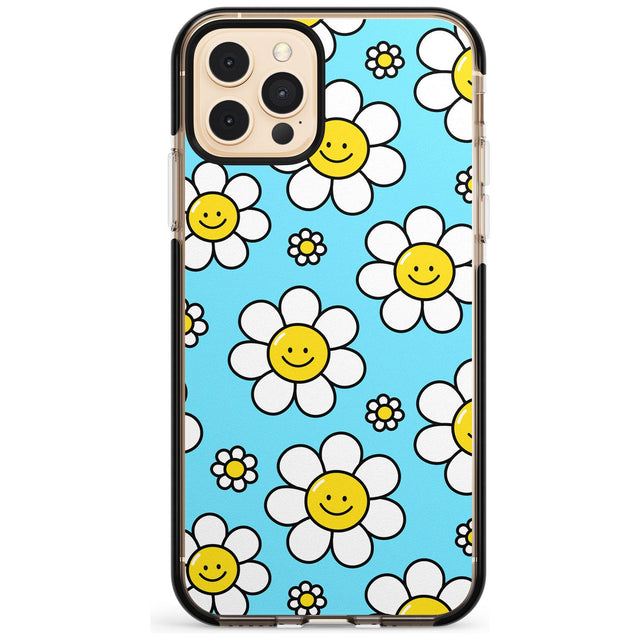 Daisy Faces Kawaii Pattern Black Impact Phone Case for iPhone 11