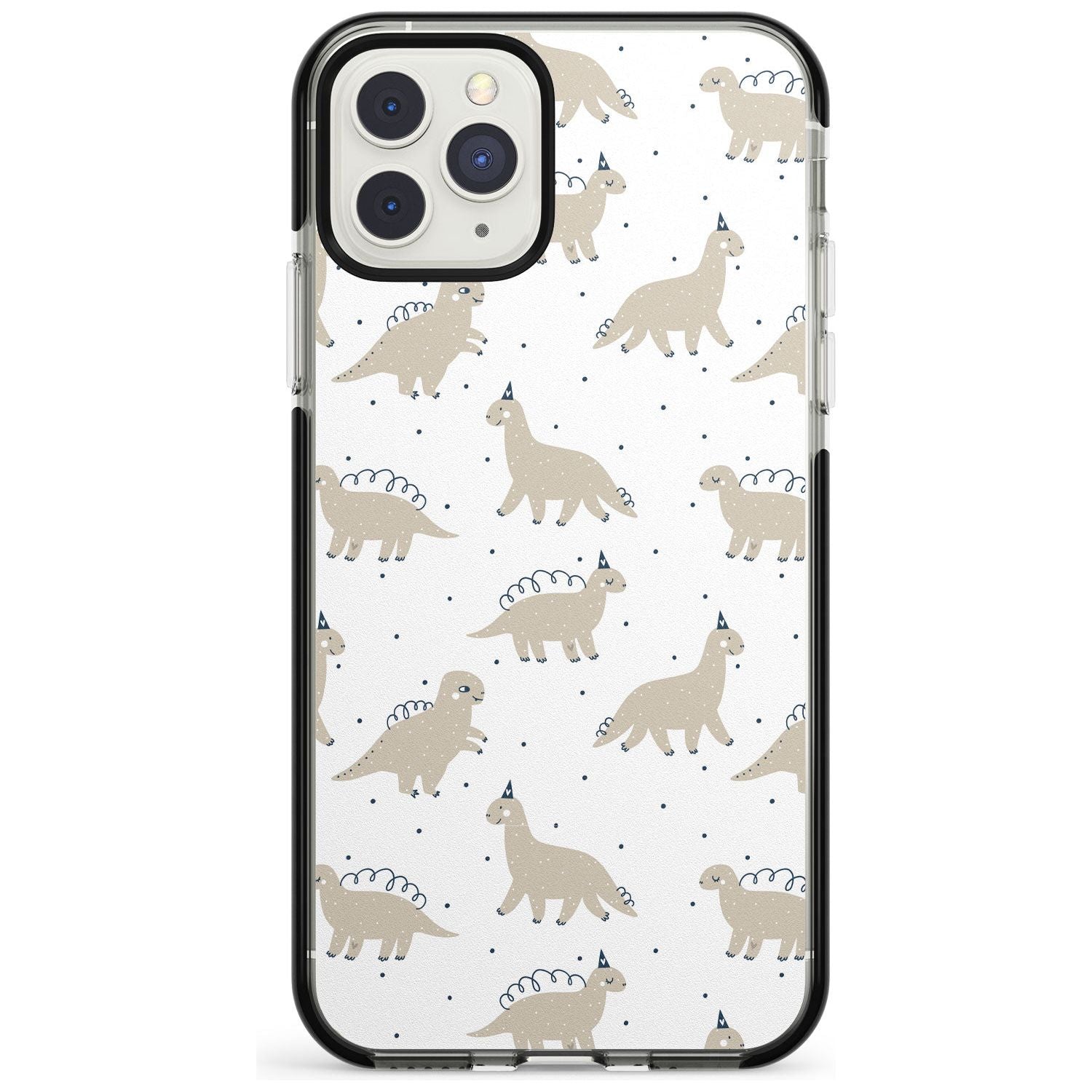 Adorable Dinosaurs Pattern Black Impact Phone Case for iPhone 11 Pro Max
