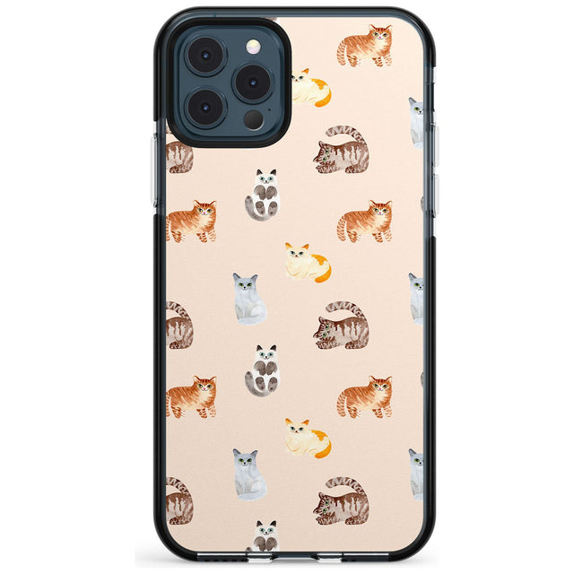 Cute Cat Pattern Pink Fade Impact Phone Case for iPhone 11
