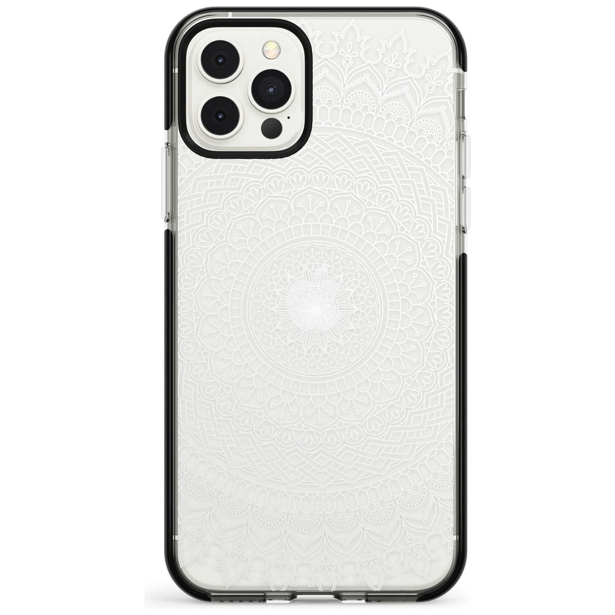 Large White Mandala Transparent Design Pink Fade Impact Phone Case for iPhone 11