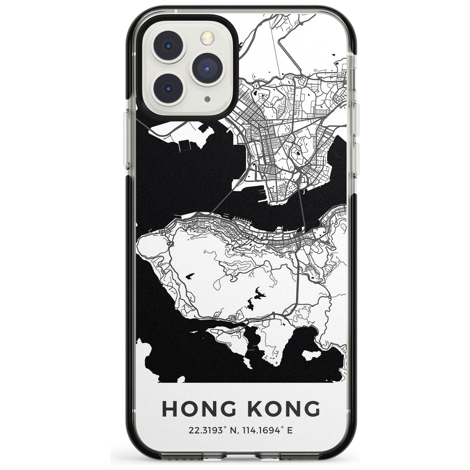 Map of Hong Kong Black Impact Phone Case for iPhone 11 Pro Max