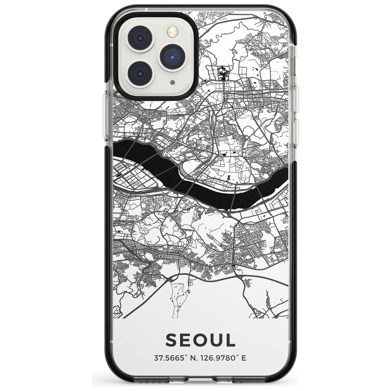 Map of Seoul, South Korea Black Impact Phone Case for iPhone 11 Pro Max
