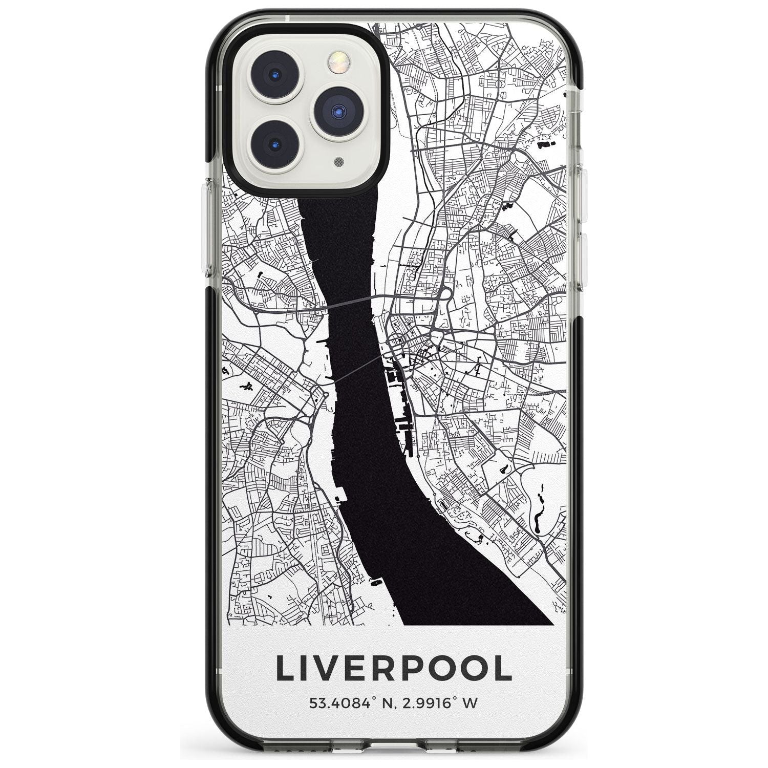Map of Liverpool, England Black Impact Phone Case for iPhone 11 Pro Max