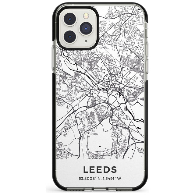 Map of Leeds, England Black Impact Phone Case for iPhone 11 Pro Max