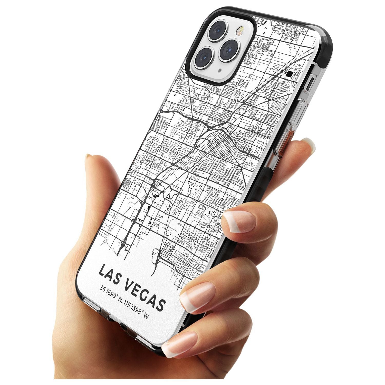 Map of Las Vegas, Nevada Black Impact Phone Case for iPhone 11 Pro Max