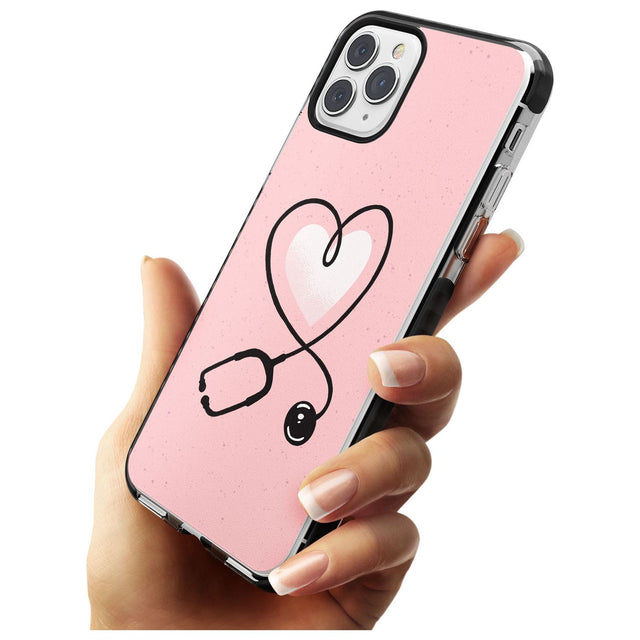 Medical Inspired Design Stethoscope Heart Black Impact Phone Case for iPhone 11 Pro Max