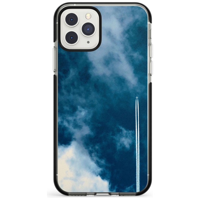 Plane in Cloudy Sky Photograph Black Impact Phone Case for iPhone 11 Pro Max