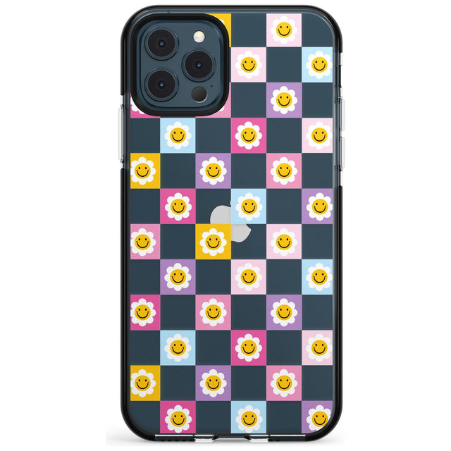 Daisy Squares Pattern Black Impact Phone Case for iPhone 11